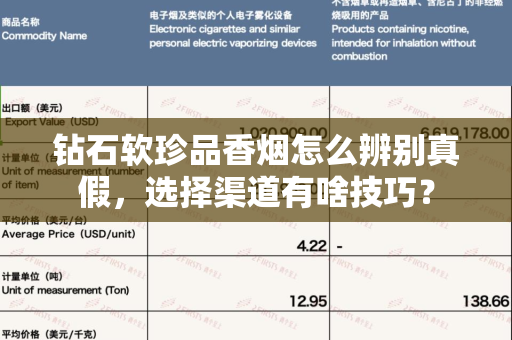钻石软珍品香烟怎么辨别真假，选择渠道有啥技巧？